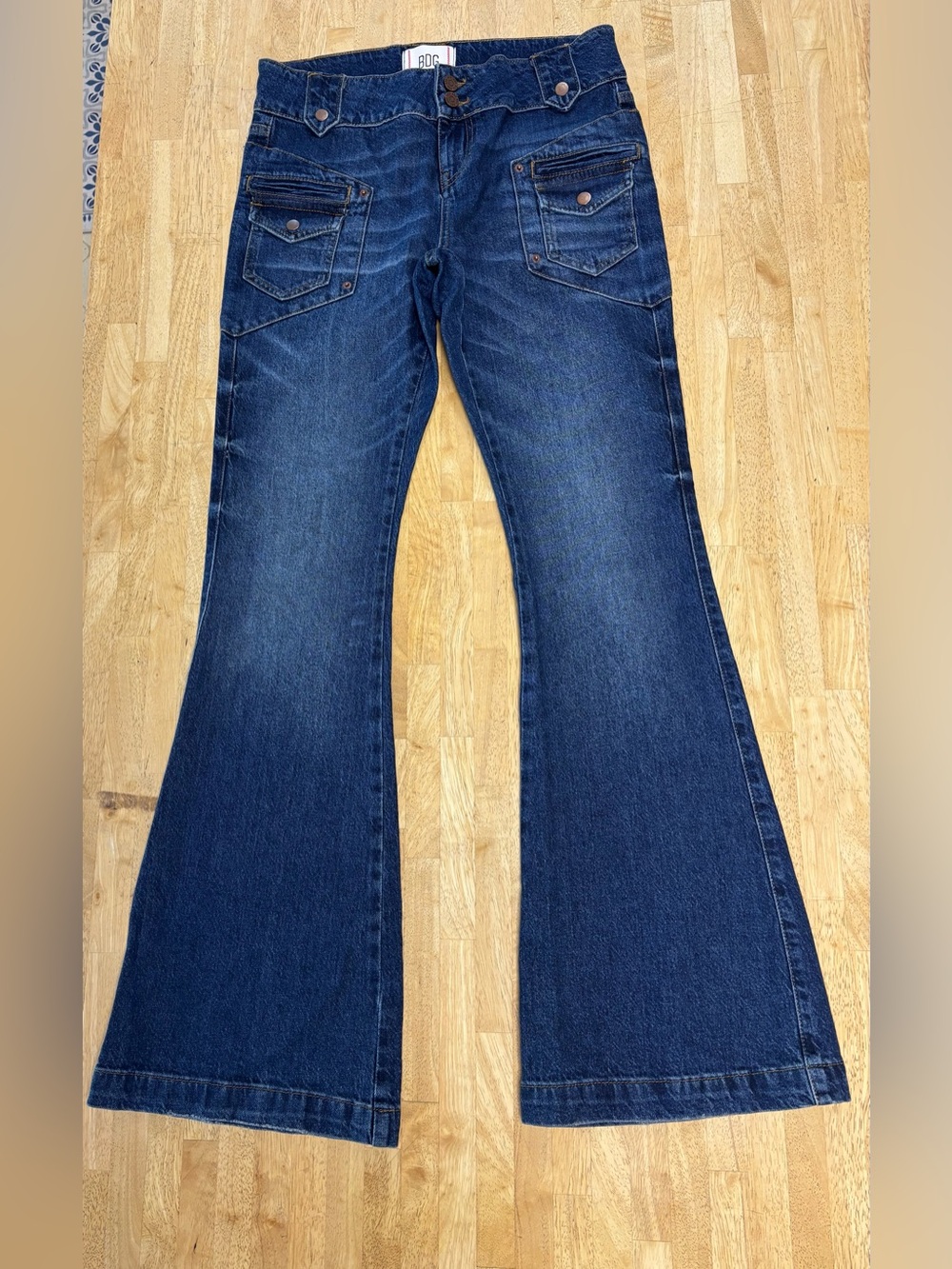 BDG Urban Outfitters Utility Micro Flare Jeans Low Rise Cargo Pocket Wash 28